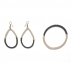 Boucles d'oreilles sisal Gouttes Noir et Sable