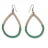 Boucles d'oreilles sisal Gouttes Emeraude et Sable