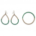 Boucles d'oreilles sisal Gouttes Emeraude et Sable