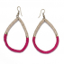 Boucles d'oreilles sisal Gouttes Fushia et Sable
