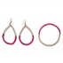 Boucles d'oreilles sisal Gouttes Fushia et Sable