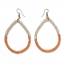 Boucles d'oreilles sisal Gouttes Orange et Sable