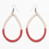 Boucles d'oreilles sisal Gouttes Rouge et Sable