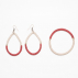 Boucles d'oreilles sisal Gouttes Rouge et Sable