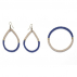 Boucles d'oreilles sisal Gouttes Bleu et Sable