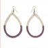 Boucles d'oreilles sisal Gouttes Aubergine et Sable