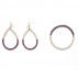 Boucles d'oreilles sisal Gouttes Aubergine et Sable