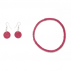 Boucles d'oreilles sisal Disque Fuchsia