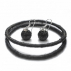 Boucles d'oreilles sisal Perles Noire 
