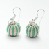 Boucles d'oreilles sisal Perles Emeraude et Sable