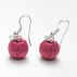Boucles d'oreilles sisal Perles Fushia