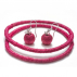 Boucles d'oreilles sisal Perles Fushia