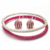 Boucles d'oreilles sisal Perles Fushia et Sable