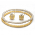 Boucles d'oreilles sisal Perles Or et Sable