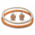 Boucles d'oreilles sisal Perles Orange et Sable