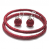 Boucles d'oreilles sisal Perles Rouge