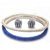 Boucles d'oreilles sisal Perles Bleu et Sable