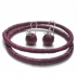 Boucles d'oreilles sisal Perles Aubergine
