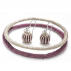 Boucles d'oreilles sisal Perles Aubergine et Sable