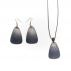 Boucles d'oreilles Autruche Pyramide Bleu jean 