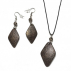 Boucles d'oreilles Autruche Diamants Bronze 
