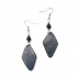 Boucles d'oreilles Autruche Diamants Bleu jean 