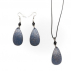 Boucles d'oreilles Autruche Larmes Bleu jean