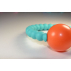 Bracelet de dentition silicone hochet - bleu/orange