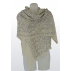 Étole en cachemire avec broderies traditionnelles - Blanc broderies bleu argent