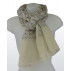 Étole en cachemire avec broderies traditionnelles - Blanc broderies bleu argent