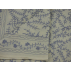 Étole en cachemire avec broderies traditionnelles - Blanc broderies bleu argent