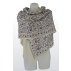 Étole en cachemire avec broderies traditionnelles - Blanc broderies bleu marine