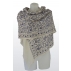 Étole en cachemire avec broderies traditionnelles - Blanc broderies bleu marine