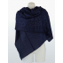 Étole en cachemire avec broderies traditionnelles - Bleu indigo broderies ton sur ton
