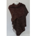 Étole en laine motif feuillage - Marron