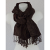 Étole en laine motif feuillage - Marron