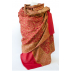 Etole classique motif Paisley en laine - L - Rouge/Marron