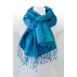 Étole en soie - Bleu turquoise bicolore