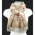 Étole en laine bouillie et brodée à la main - Beige