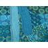 Étole, laine bouillie brodée main à motifs géométriques - Bleu turquoise