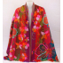 Étole en laine brodée à fleurs – Multicolore