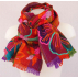 Étole en laine brodée à fleurs – Multicolore