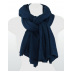 Étole unie en cachemire jersey chiné - Bleu cobalt