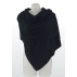 Étole unie en cachemire jersey chiné - Bleu marine