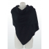 Étole unie en cachemire jersey chiné - Bleu marine