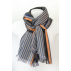Foulard à rayures en laine et soie - Bleu
