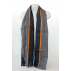 Foulard à rayures en laine et soie - Bleu