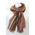 Foulard à rayures en laine et soie - Bordeaux