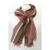 Foulard à rayures en laine et soie - Bordeaux