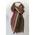 Foulard à rayures en laine et soie - Bordeaux